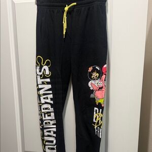 Nickelodeon Black SpongeBob & Patrick Joggers with Yellow Drawstring